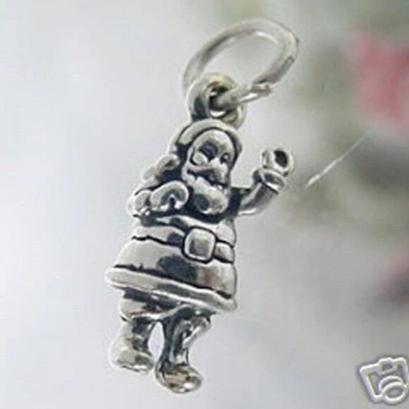SANTA CLAUS CHARM IN 3D. STERLING SILVER - Picture 1 of 1